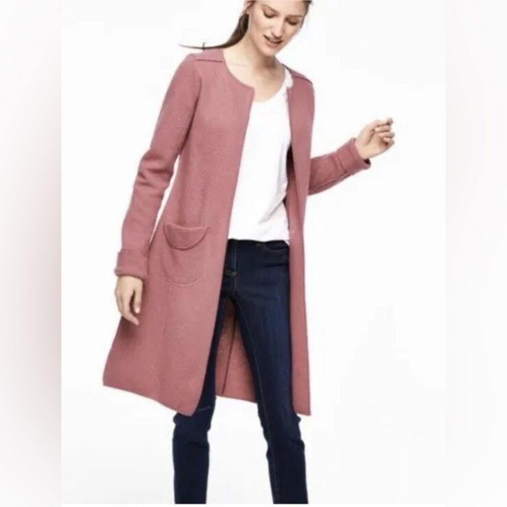Boden Pink Curzon Coatigan Long Open Cardigan Wool Sweater Jacket Sz Womens Us 2